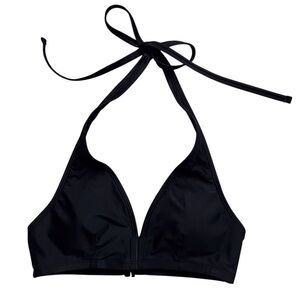 Title Nine Black Bikini Swim Top Triangle Tie Neck Halter Swim Sport Beach Small